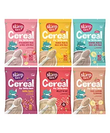 Slurrp Farm No Added Sugar, No Salt, Multigrain Cereals Trial Pack Combo | Healthy Food for Kids. Pack of 6 - 50 gm Each