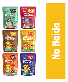 Slurrp Farm Healthy Breakfast Pancake & Dosa Mix Pack of 6 - 50 gm Each