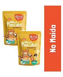 Slurrp Farm No Maida Pancake Mix Instant Breakfast Mix Made with Oats and Jowar 100% Vegetarian Eggless Healthy Breakfast for Kids & Adults  Banana & Chocochip Pack of 2 - 150 gm each