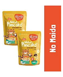 Slurrp Farm No Maida Pancake Mix Instant Breakfast Mix Made with Oats and Jowar 100% Vegetarian Eggless Healthy Breakfast for Kids & Adults  Banana & Chocochip Pack of 2 - 150 gm each