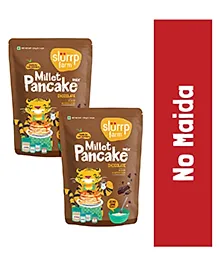 Slurrp Farm No Maida Pancake Mix Instant Breakfast Mix Made with Ragi and Jowar 100% Vegetarian Eggless Healthy Breakfast for Kids & Adults  Chocolate Pack of 2 - 150 gm each