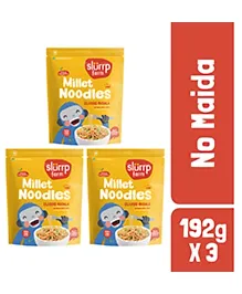 Slurrp Farm No MSG Not Fried Hakka Noodles Classic Masala Millet Noodles Pack of 3 - 192 gm Each
