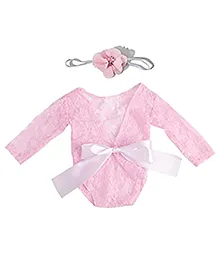 MOMISY Baby Photography Dress & Headband - Pink
