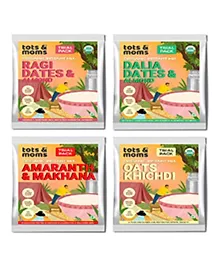 Organic Tots & Moms Instant Baby Food Mixes - Ragi, Oats, Amaranth 50g Each (6-18M)