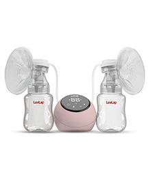LuvLap Adore Double Electric Breast Pump with Dual Mode, 2-Phase Stimulation & Expression, Soft Silicone Cushion, Rechargeable Battery, BPA-Free  White