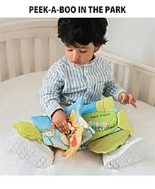 Intellibaby Peek-A-Boo In The Park Cloth Book | Animal, Bird & Insect Crinkling Sound Hide'n' Seek Book | Stimulates Visual & Auditory Senses | Paediatrician Approved | CE & BIS Certified | Ideal for Gifting