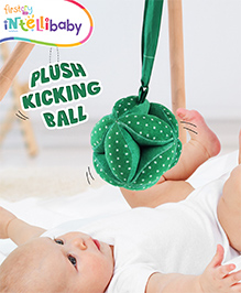 Intellibaby Premium Plush Soft Kicking Ball | Sensory Developmental Ball for Babies & Toddlers | Textured & Colourful | Baby Gift for Toddlers | Multicolour | BIS Certified | Perfect for Newborns