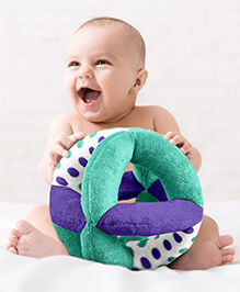 Intellibaby 12cm (Diameter) Plush Cage Ball for Babies | Fabric Clutching Soft Ball for Grip & Tactile Strength | Develops Motor Skills | European Safety Certified | Paediatrician Approved | Gifting