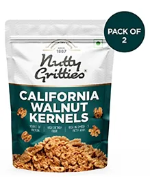 Nutty Gritties California Walnut Kernels Without Shell Pack of 2 - 200 gm