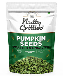 Nutty Gritties Roasted Unsalted  Pumpkin Seeds - 200 gm