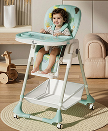 R for Rabbit Marshmallow High Chair for Baby, Multiple Recline Position High Chair with 7 Level Height Adjustment and 3-Recline Modes with adjustable Footrest, 6 Months to 5 Years | 6 Months of Warranty | (Candy Blue)