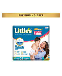Little's Premium Baby Diapers XXL Size | Pants Style | 15-25 kg | 22 Count - Pack of 1 | Cotton Soft Comfy Baby Diaper Pants with Leakage Guard, Wetness Indicator & 12 Hours Absorption