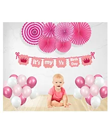 Untumble Half Birthday Paper Fan Kit Pink - 47 Pieces