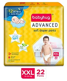 Babyhug Advanced Pant Style Diapers XXL - 22 Pieces, Honeycomb Technology, Cottony Soft Diaper with 3D Leak Guard, Latex & Alcohol Free, Anti-rash & Gentle