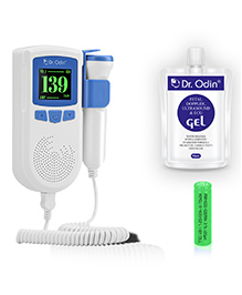 Dr. Odin Fetal Doppler Heart Rate Monitor with USB Charging Headphone Jack Built In Speaker - Blue