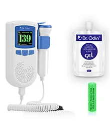 Dr. Odin Fetal Doppler Heart Rate Monitor with USB Charging Headphone Jack Built In Speaker - Blue