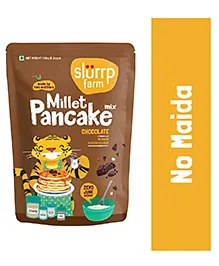 Slurrp Farm No Maida Pancake Mix Instant Breakfast Mix Made with Ragi and Jowar 100% Vegetarian Eggless Healthy Breakfast for Kids & Adults  Chocolate - 150 gm
