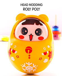 Head Nodding Push and Shake Orange Roly Poly| Wobbling Bell Sounds For 8 Months+| Child Safe Material| Gifting Toy| BIS Certified