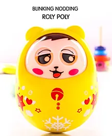 Eye Blinking Push and Shake Yellow Roly Poly| Wobbling Bell Sounds For 8 Months+| Child Safe Material| Gifting Toy| BIS Certified