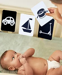 Baby Moo High Contrast Objects & Vehicles Flash Cards Pack of 12 - Black White