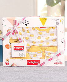 Babyhug 100% Cotton Clothing Gift Set Duck Print Pack of 6 - Yellow