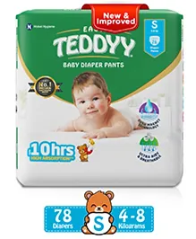 Teddyy Easy Diaper Pants with Rash Protection and 3x Faster absorption Technology - S  (78 Pieces)