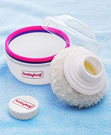 Babyhug Soft Powder Puff with Built-In Storage Case  White & Pink | Gentle | Safe | Hygienic | Soft Cotton