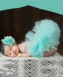 MOMISY Baby Photography Skirt and Headband Set - Green