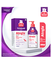 Torrent Pharma Atogla Baby Lotion 400ml from Tedibar Family | No. 1* Paediatrician prescribed Moisturising Lotion- By Torrent Pharma