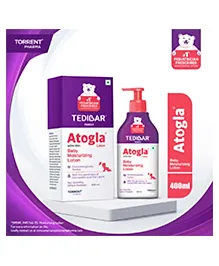 Torrent Pharma Atogla Baby Lotion 400ml from Tedibar Family | No. 1* Paediatrician prescribed Moisturising Lotion- By Torrent Pharma