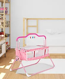 SafeChamp Sweetie Pie Baby Crib Bassinet Cot Swing Cradle Pink Bassinet And Toy - Pink