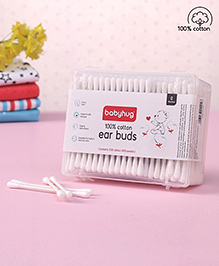 Babyhug 100% Pure Cotton Buds with Eco-Friendly Paper Sticks  200 Pieces | Soft | Safe | Gentle for Babies