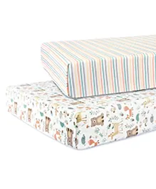 Abracadabra Flat Cot Sheets For Standard Cot Bambi & Friends Print Set of 2 Pieces - Multicolor