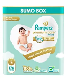 Pampers Premium Care Pants Baby Diapers (L) Size - 176 Pieces
