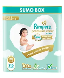 Pampers Premium Care Pants Baby Diapers (M) Size - 216 Pieces