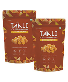 Taali Caramel Crunch Makhana | Roasted-Not Fried | Sweet 'n' Crunchy Bliss for Kids| 60g pack of 2 