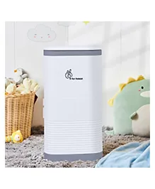 R for Rabbit Hygo Bin Babies Diaper Pail | Portable Diaper Bin with Built-in Odor Controlling Carbon Filter | Child Safety Lock With Magnetic Smart Lid - Grey White