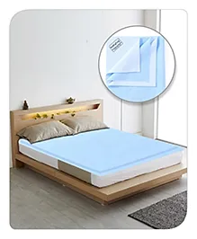 Babyhug Waterproof Bed Protector Sheet Double Bed Size - Sky Blue