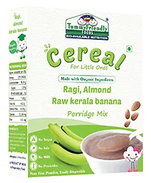 Organic Sprouted Ragi, Almond Raw Kerala Banana Porridge Mix with No Sugar, No Salt, No Milk & No GMO - 200 gm