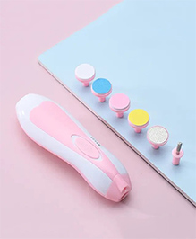 Baby Electric Nail Trimmer with 6 attachment and LED Light - Pink