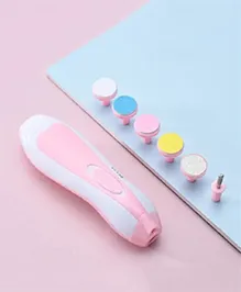 Baby Electric Nail Trimmer with 6 attachment and LED Light - Pink