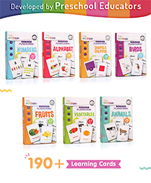 Firstcry Intelliskills Premium 7-in-1 Brain Boosting 190 Non-Tearable Flash Card Set| Early Learning Montessori Education Toy for Toddlers & Kids| Laminated | Waterproof | Gift Set