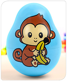 Babyhug Monkey Musical Push and Shake Roly Poly| Wobbling Bell Sounds For 0 Months+| Child Safe Material| Gifting Toy| BIS Certified