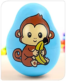 Babyhug Monkey Musical Push and Shake Roly Poly| Wobbling Bell Sounds For 0 Months+| Child Safe Material| Gifting Toy| BIS Certified