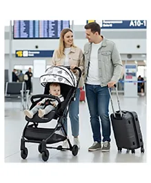 R for Rabbit Pocket Stroller Lite Stroller for Kids | Portable Travel Friendly Pre Installed Baby Trolley Pram for Newborn Boys & Girls of Age 0-3 Years (Black White)