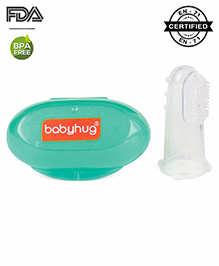 Babyhug Silicone Finger Toothbrush with Protective Case for Babies  Soft Gum Cleaner | BPA Free | For Infant Oral Care