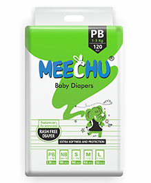 Meechu Preemie Baby Tape Style Diapers Super Saver Jumbo Pack For Premature Babies(<1-2.5kg) - 120 Pieces