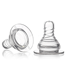 Babyhug Transparent 100 % Silicone Nipple Fast Flow - Pack of 2