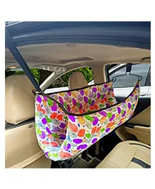 VParents Car Cradle Hammock Portable with Adjustble Belt and Hammock Cloth Hangers - Multicolour