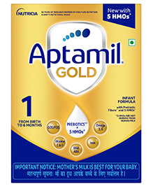 Aptamil Gold Stage 1 Formula with Prebiotics & DHA, Immune Support Infant Powder, 0-6M - 400g Box